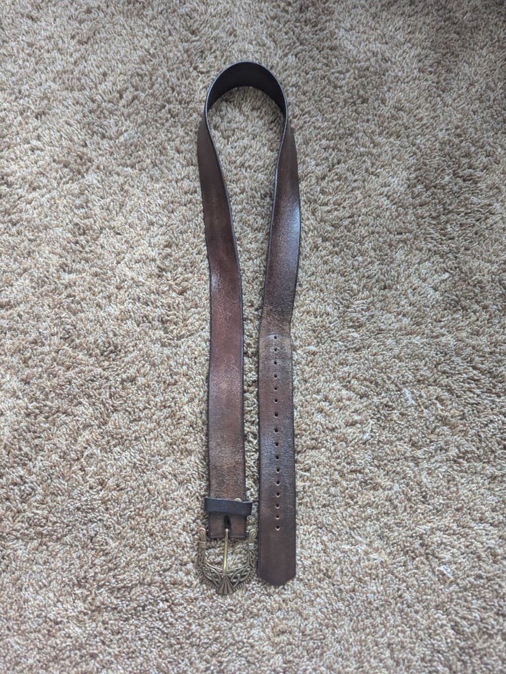 Handmade 100% Leather Belt, Sz 33" to 40"